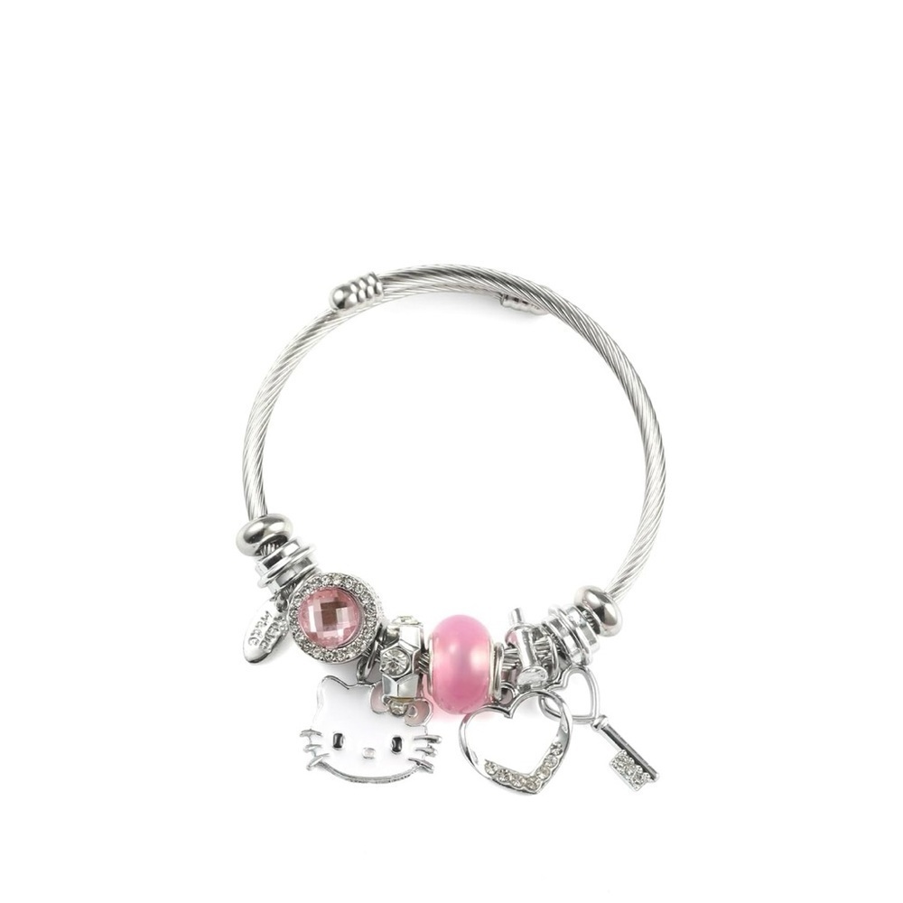 YouLuo Cute Charm Bracelet, Adjustable Stainless Steel Bracelet,Anime cartoon